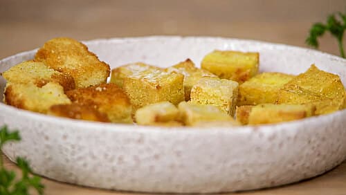 Kichererbsentofu dreierlei gebraten