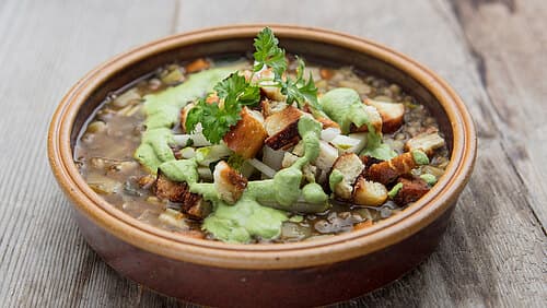 Klassische Linsensuppe Teil 2 - Topping und Petersiliensahne