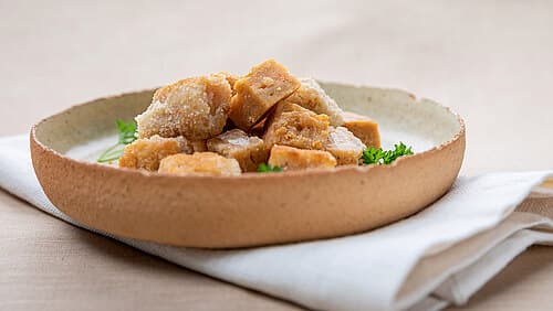 Linsentofu dreierlei gebraten
