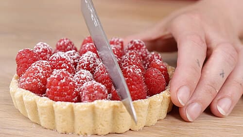 Weiße Schoko-Himbeer-Tarte