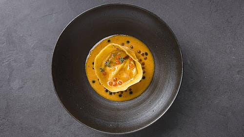 Shrooms-Raviolo: Finale & Anrichten