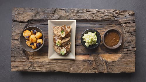 Walnuss-Pilzbraten: Finale & Anrichten