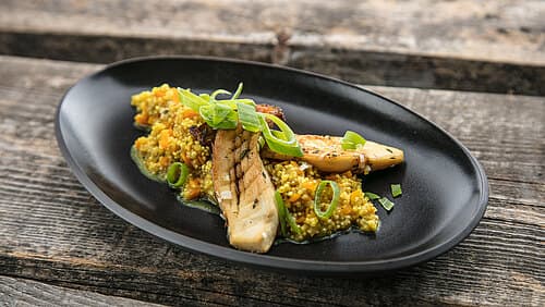 Quinoarisotto mit gebratenen Kräuterseitlingen Quinoarisotto mit gebratenen Kräuterseitlingen