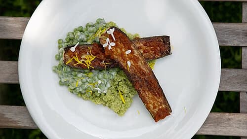 Quinoa mit Rahmerbsen & Ofen-Zucchini Quinoa mit Rahmerbsen & Ofen-Zucchini