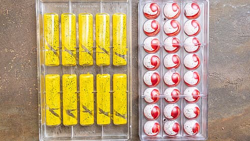 Pralinenformen schminken Pralinenformen schminken